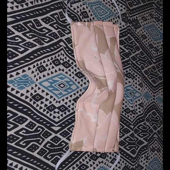 Acacia South Pacific custom cloth face mask swimwear hibiscus pink tan c… - Picture 4 of 6